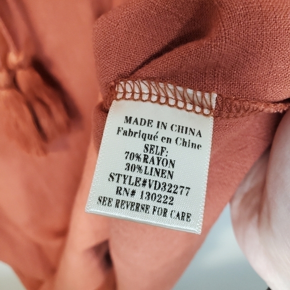 Burnt orange linen Blend tunic - Picture 6 of 7